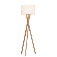 STOJACIA LAMPA, 45/160 cm  - biela/farba duba, Natur, kov/drevo (45/160cm) - Novel