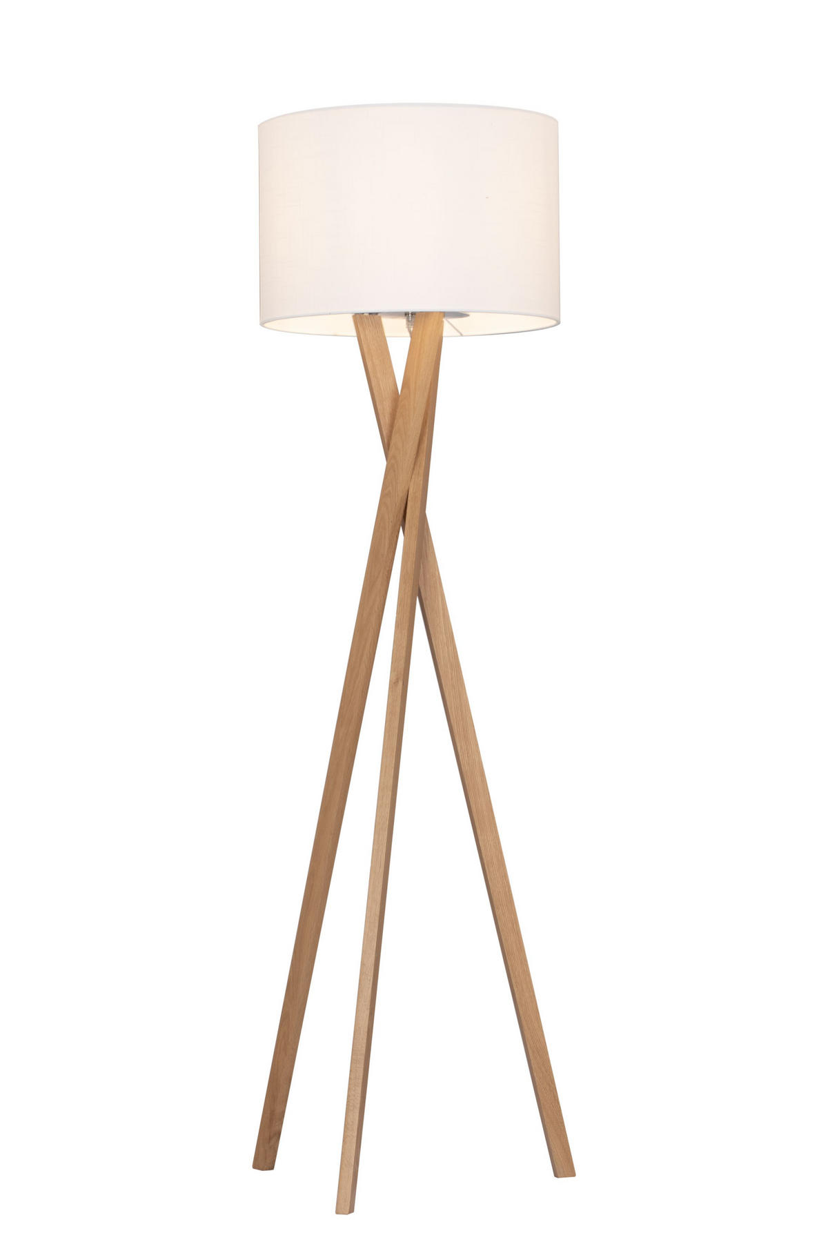 STOJACIA LAMPA, 45/160 cm  - biela/farba duba, Natur, kov/drevo (45/160cm) - Novel