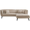ECKSOFA in Bouclé Beige  - Beige/Schwarz, Modern, Holz/Textil (264/160cm) - MID.YOU