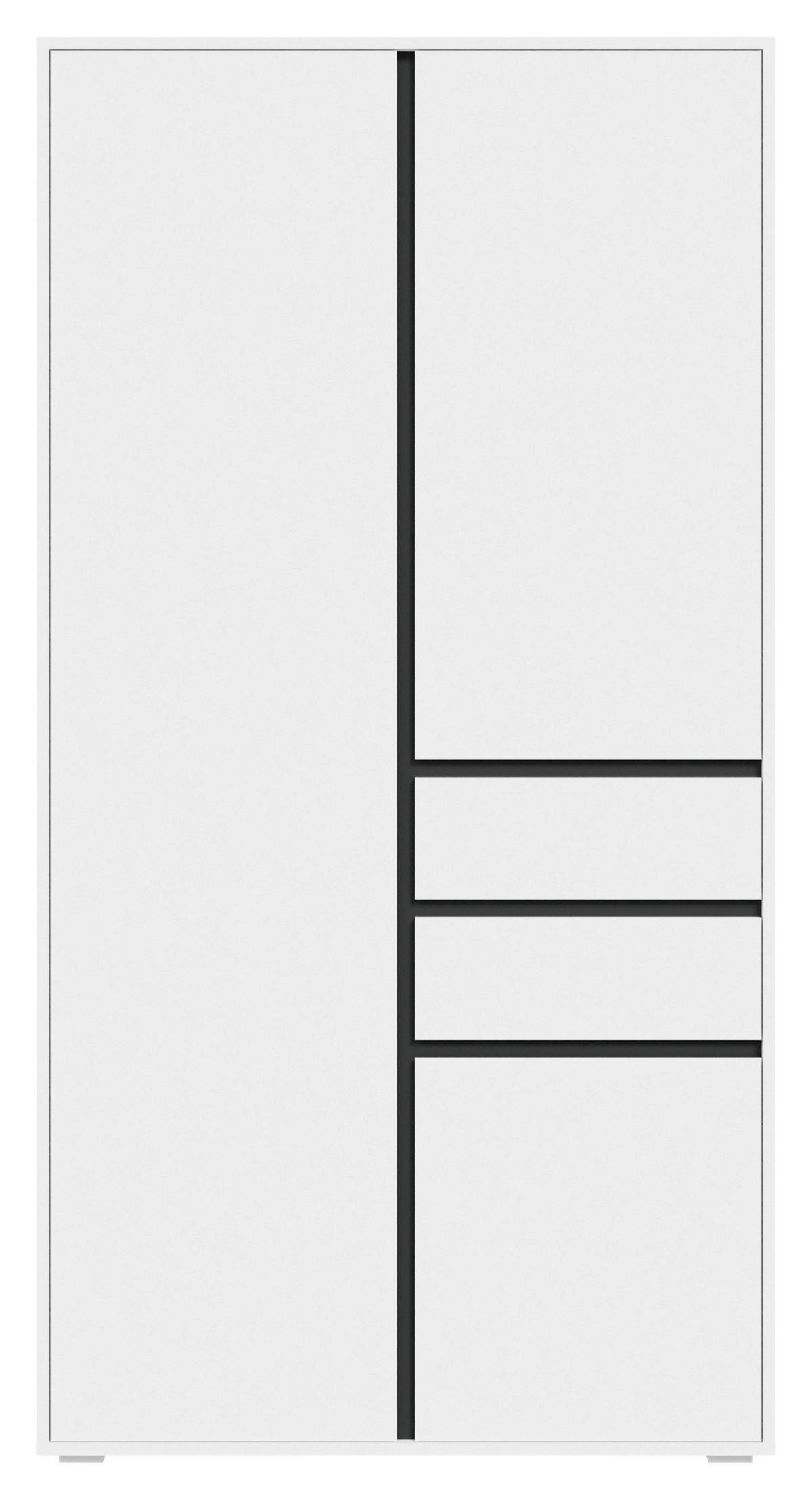 DREHTÜRENSCHRANK  in Weiß  - Weiß, MODERN, Holzwerkstoff (100/194/56cm) - MID.YOU
