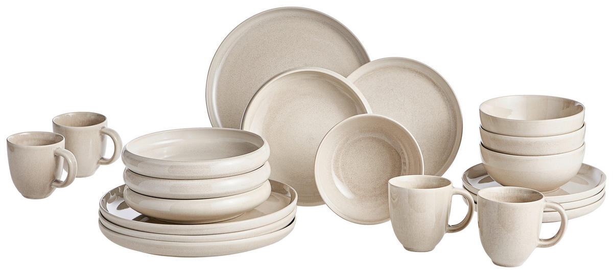 KOMBISERVICE Beige 20-teilig Canju  - Beige, LIFESTYLE, Keramik - Blomus
