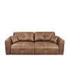 SCHLAFSOFA  mit Lederlook Hellbraun  - Chromfarben/Hellbraun, MODERN, Kunststoff/Textil (245/85/115cm) - Livetastic