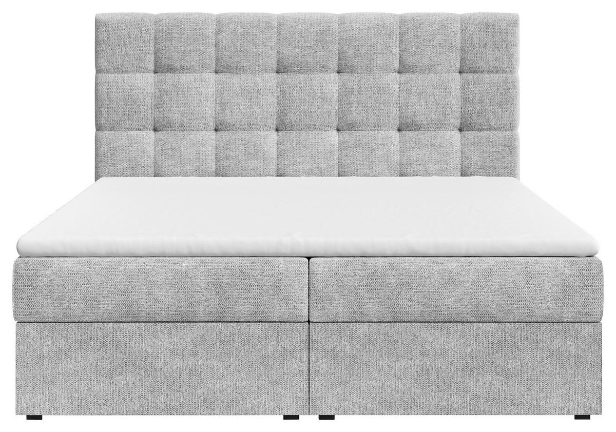 BOXBETT 140/200 cm,  in Grau, Bettkasten, Topper,  - Schwarz/Grau, MODERN, Holz/Kunststoff (140/200cm) - MID.YOU