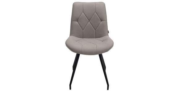STUHL Webstoff Grau, Schwarz - Schwarz/Grau, Design, Textil/Metall (51/89/66cm) - Novel