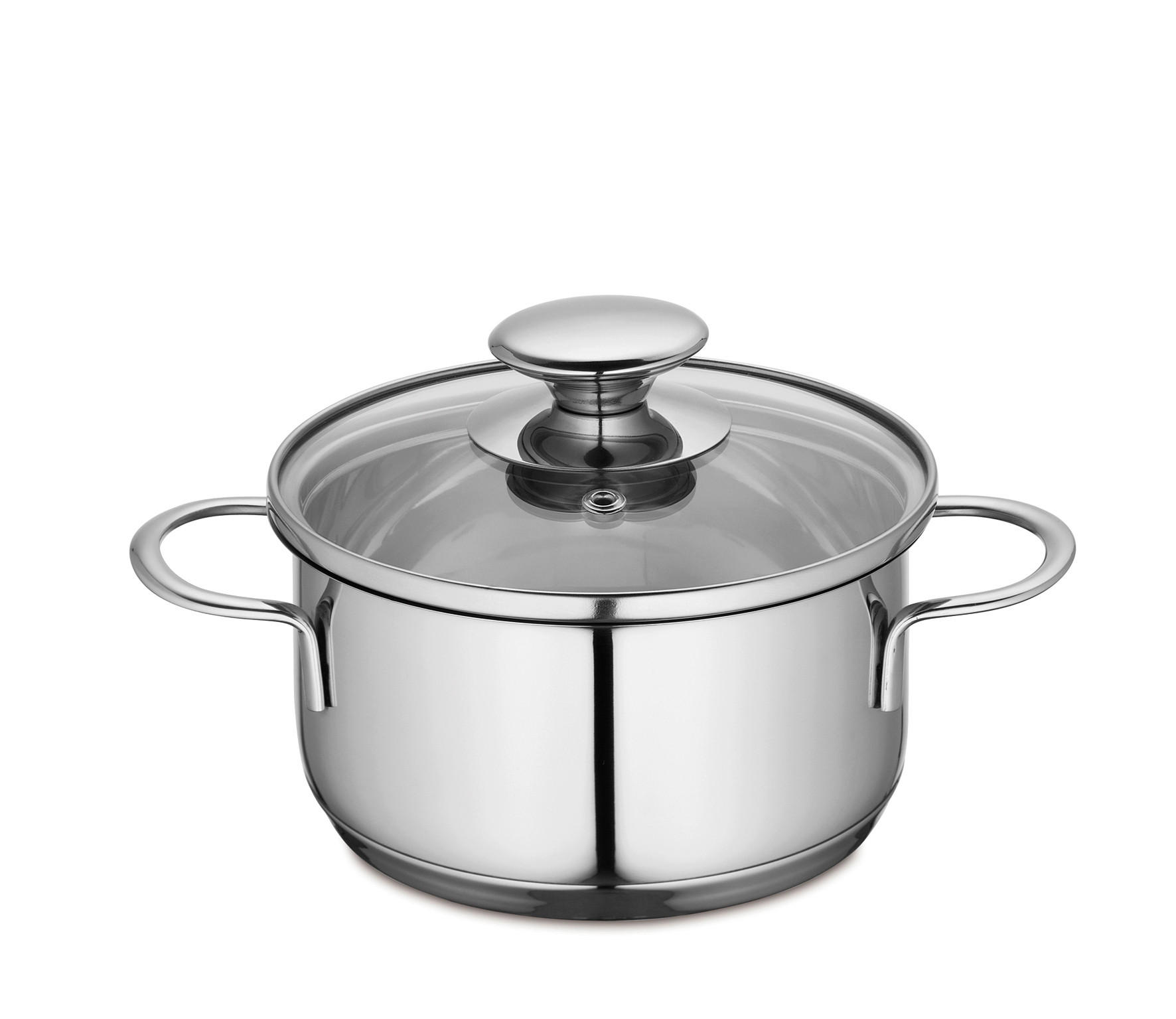 KOCHTOPF CAPRI 1 L  - Edelstahlfarben, Basics, Glas/Metall (14/11,1cm) - KÜCHENPROFI