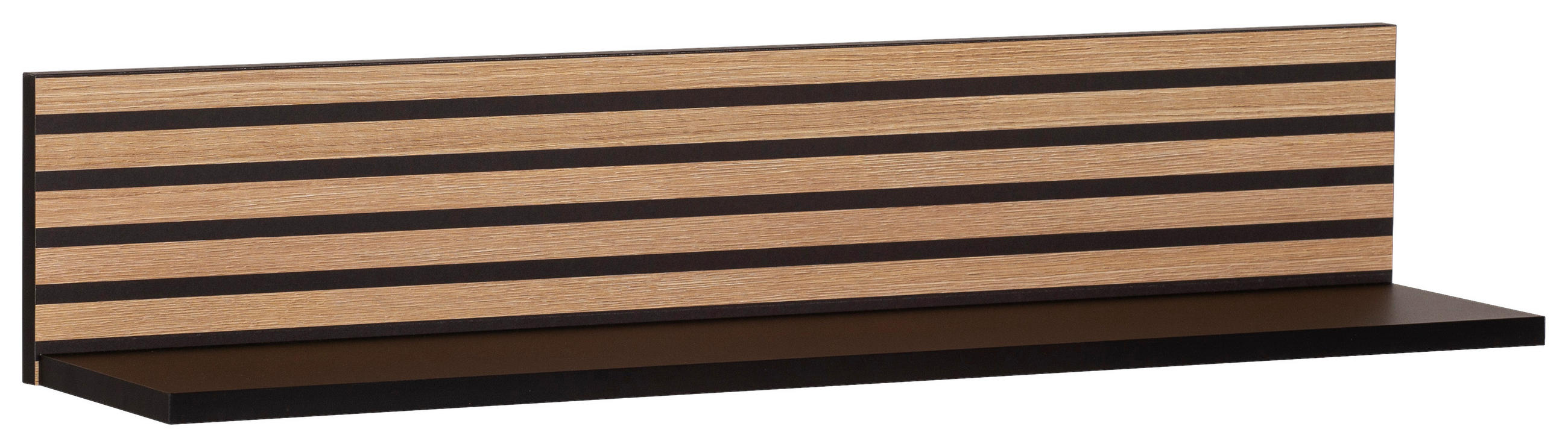 Regalablage Schwarz, Eichefarben - Eichefarben/Schwarz, MODERN, Holzwerkstoff (80/15,7/17,3cm) - MID.YOU
