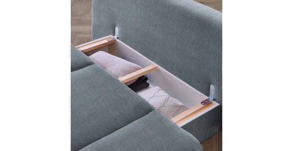 SCHLAFSOFA in Chenille Blau, Schwarz, Weiß - Blau/Schwarz, MODERN, Holz/Textil (212/89/102cm) - Dieter Knoll