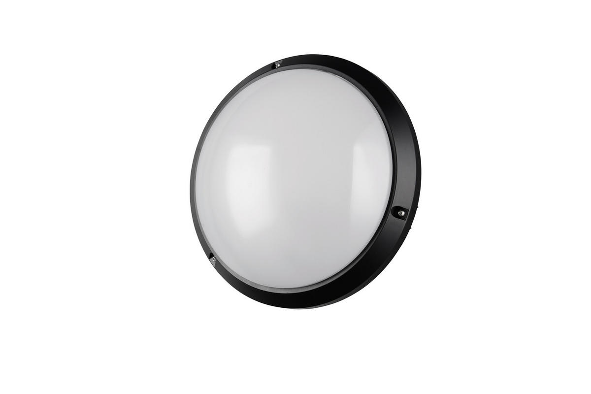 AUßENWANDLEUCHTE Ambato 27/9.5 cm  - Schwarz/Weiß, Design, Kunststoff (27/9.5cm)