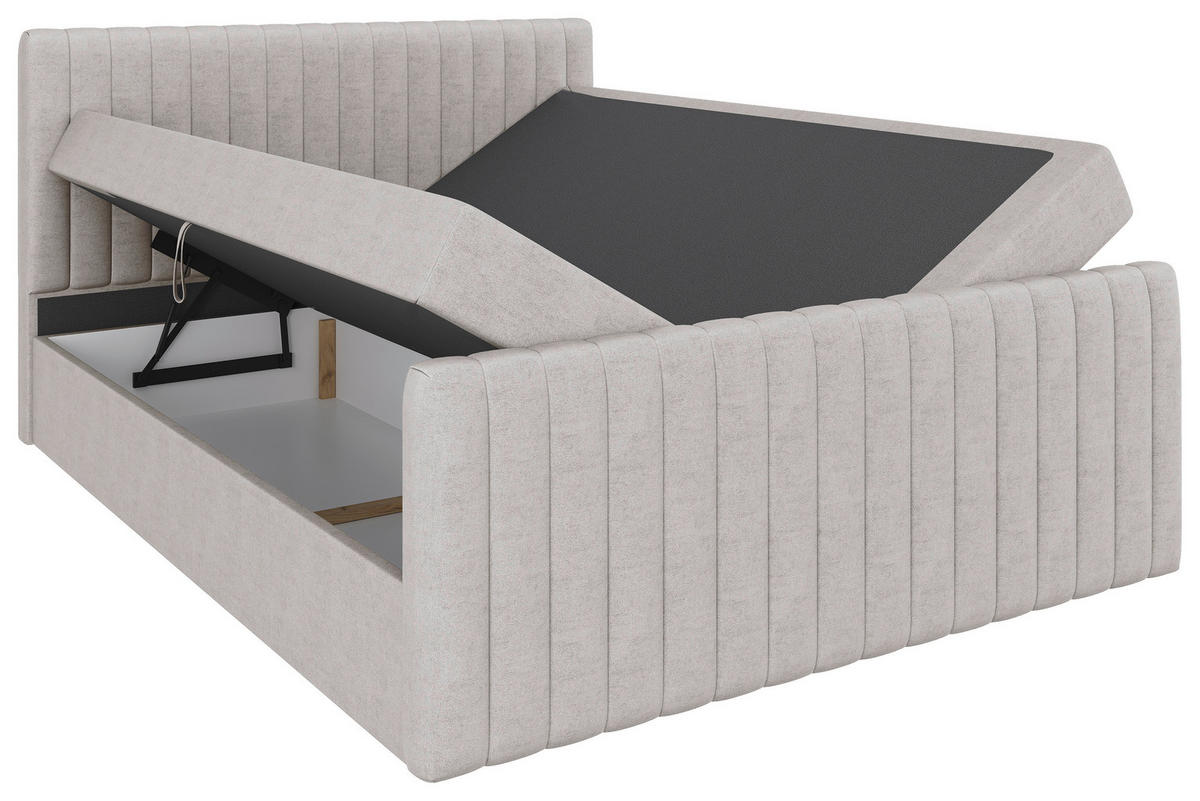 BOXBETT 160/200 cm  in Beige  - Beige/Schwarz, Basics, Kunststoff/Textil (160/200cm) - Carryhome