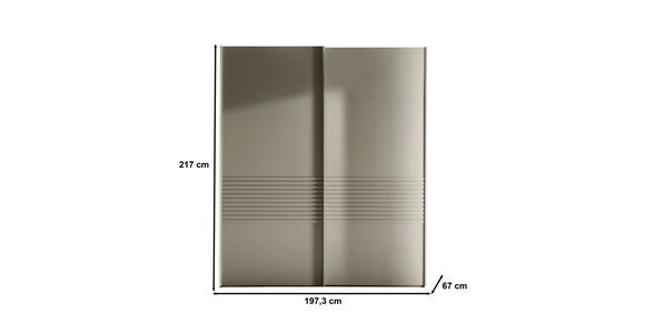 SCHWEBETÜRENSCHRANK  in Grau  - Grau, Design, Holzwerkstoff/Metall (200/217/67cm) - Novel