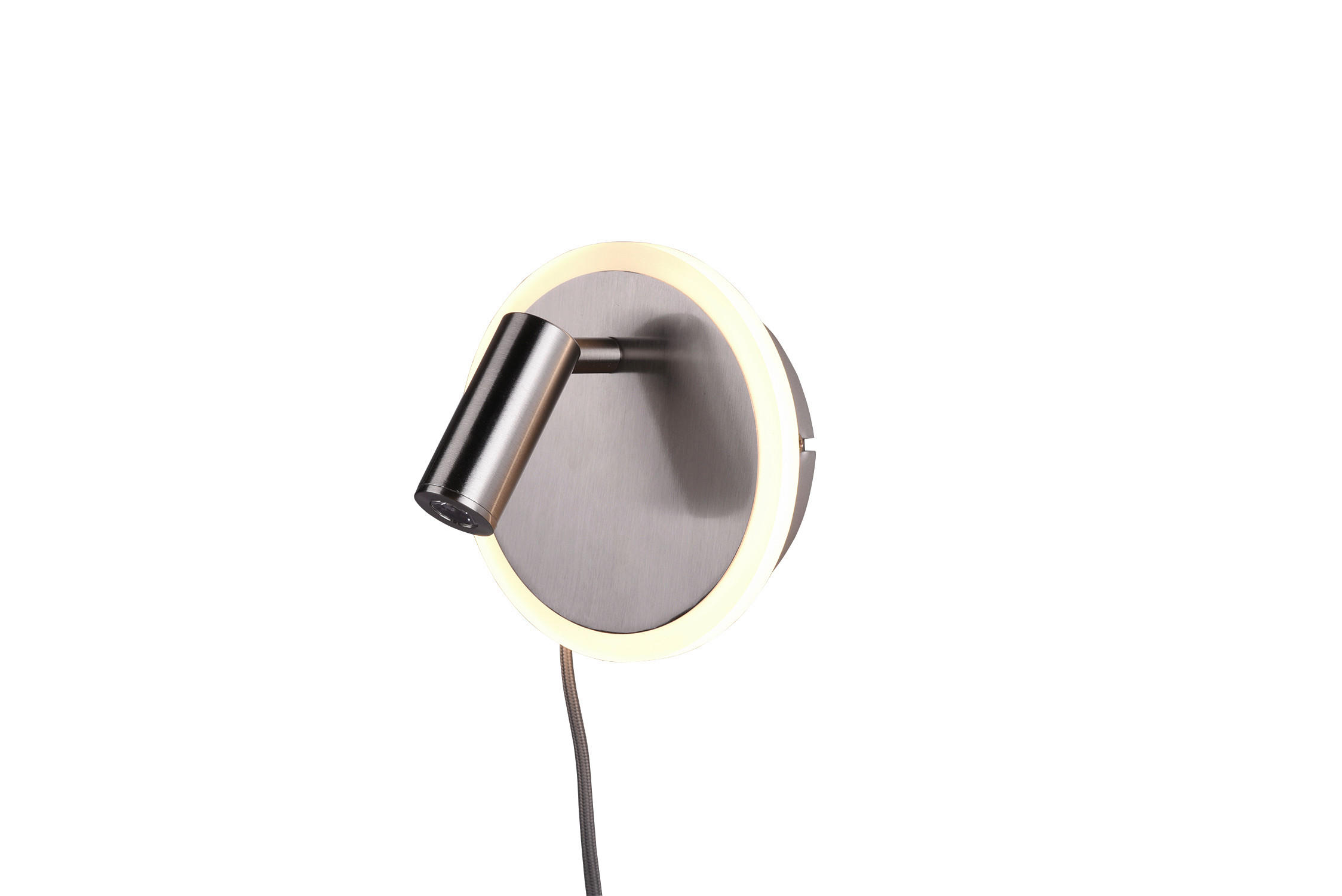 NÁSTENNÉ LED SVIETIDLO, 15 cm - biela/niklová, Basics, kov/plast (15cm)