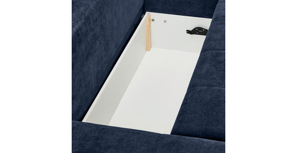 ECKSOFA  in Chenille Dunkelblau  - Silberfarben/Dunkelblau, KONVENTIONELL, Holz/Textil (187/293cm) - Carryhome