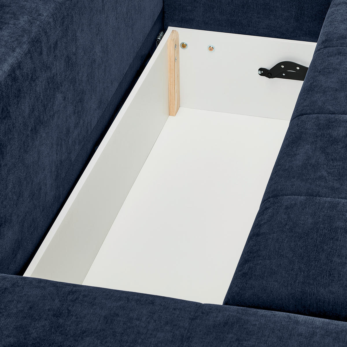 ECKSOFA Dunkelblau Chenille  - Silberfarben/Dunkelblau, KONVENTIONELL, Holz/Textil (187/293cm) - Carryhome