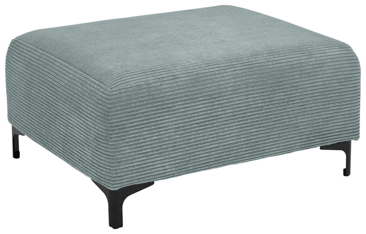 HOCKER in Textil Blaugrau  - Blaugrau/Schwarz, Konventionell, Textil/Metall (99/46/77cm) - Carryhome
