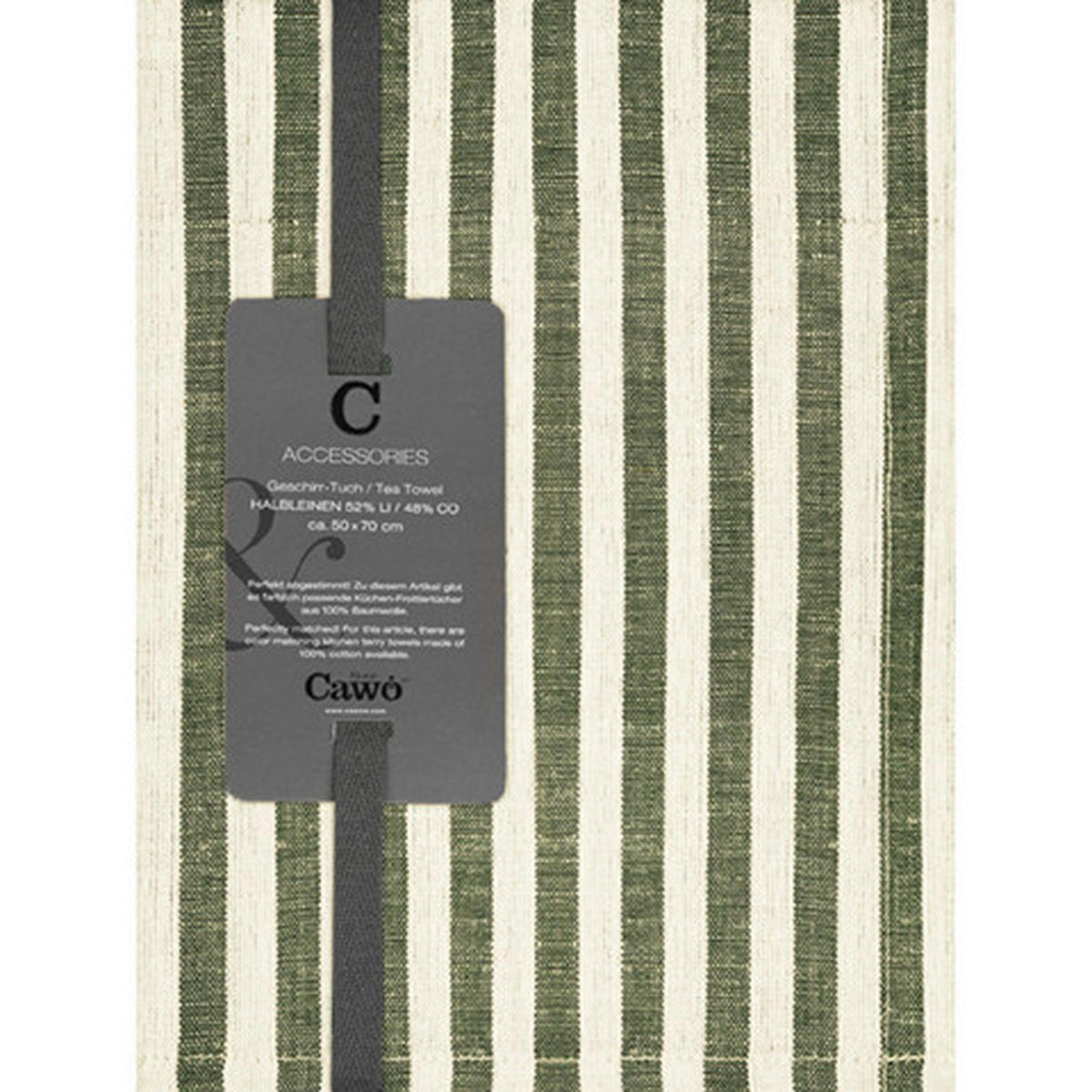 GESCHIRRTUCH Naturfarben, Olivgrün  - Naturfarben/Olivgrün, Basics, Textil (50/70cm) - Cawoe