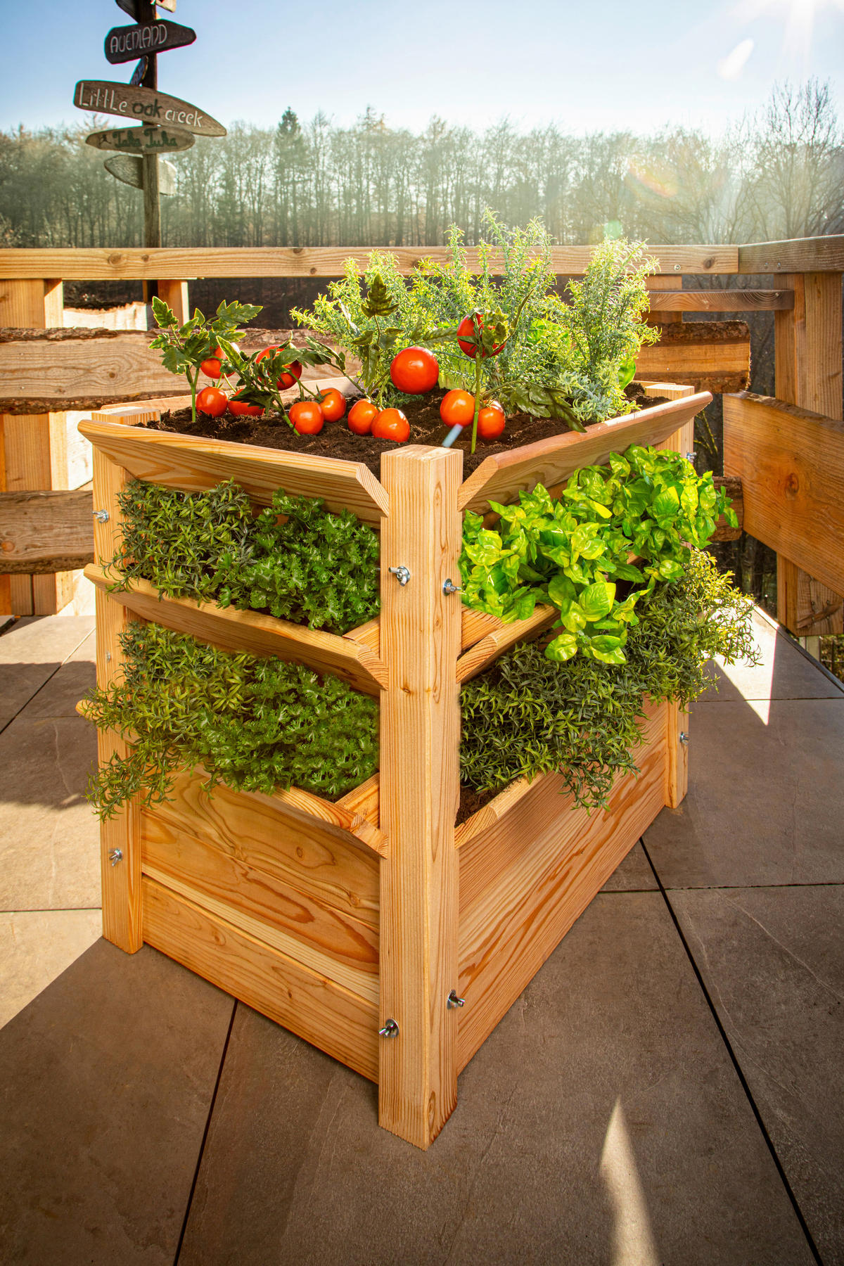 VYVÝŠENÝ ZÁHON   - farba smrekovca, Basics, drevo (90/73/65cm)