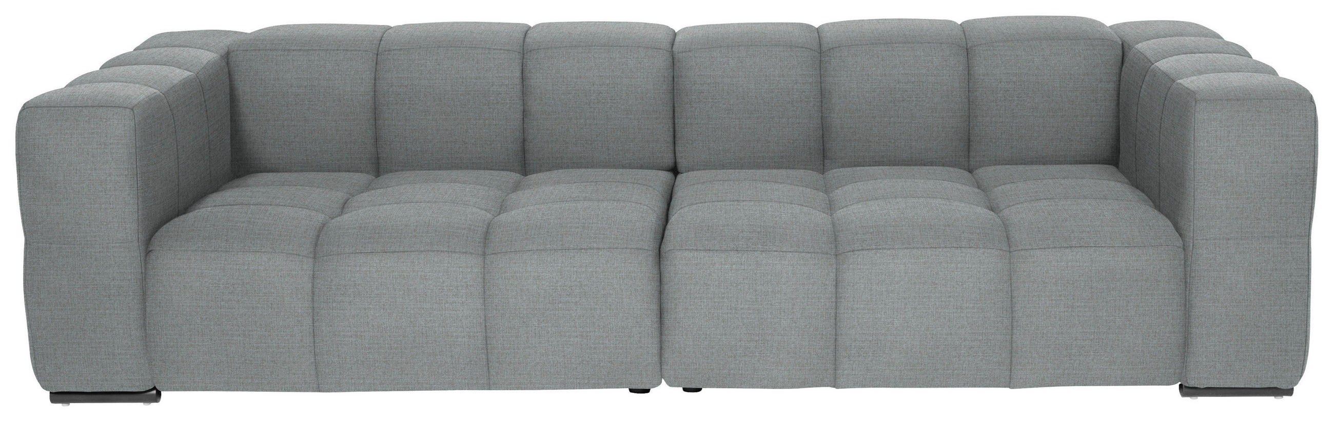 BIGSOFA Flachgewebe, Leinenoptik Silberfarben  - Silberfarben/Schwarz, Design, Textil/Metall (262/66/113cm) - Belluti