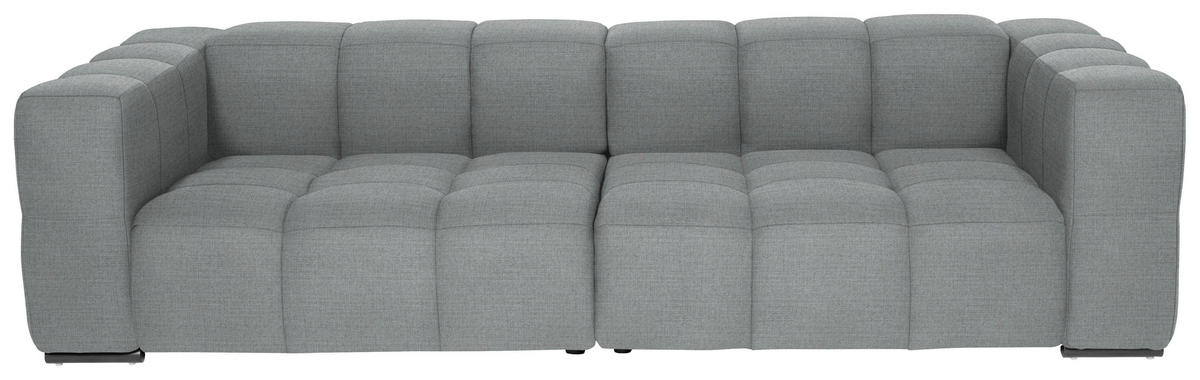 BIGSOFA  in Flachgewebe, Leinenoptik Silberfarben  - Silberfarben/Schwarz, Design, Textil/Metall (262/66/113cm) - Belluti