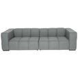 BIGSOFA  in Flachgewebe, Leinenoptik Silberfarben  - Silberfarben/Schwarz, Design, Textil/Metall (262/66/113cm) - Belluti