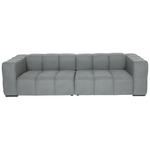 BIGSOFA  in Flachgewebe, Leinenoptik Silberfarben  - Silberfarben/Schwarz, Design, Textil/Metall (262/66/113cm) - Belluti