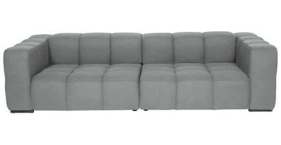 BIGSOFA  in Flachgewebe, Leinenoptik Silberfarben  - Silberfarben/Schwarz, Design, Textil/Metall (262/66/113cm) - Belluti