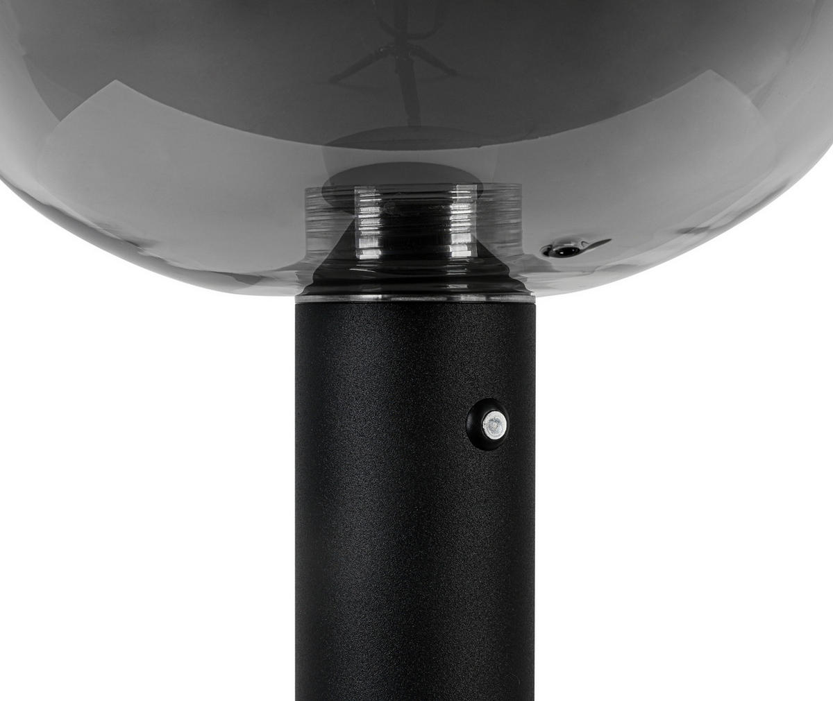 AKKU-TISCHLEUCHTE 20/42 cm  - Chromfarben/Schwarz, Design, Glas/Kunststoff (20/42cm) - Dieter Knoll