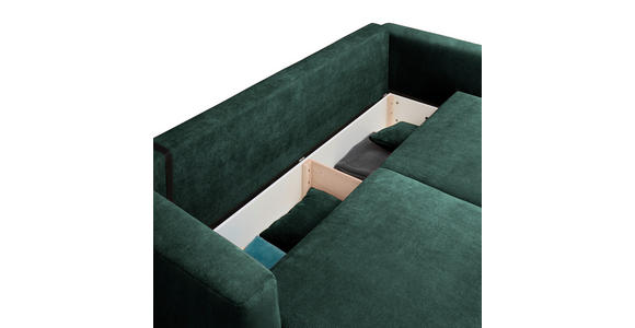 SCHLAFSOFA in Cord Dunkelgrün  - Dunkelgrün/Schwarz, Design, Kunststoff/Textil (250/92/105cm) - Carryhome