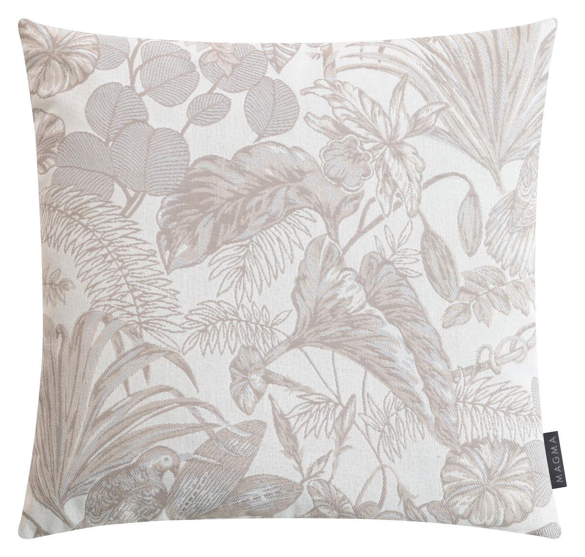 OUTDOOR-KISSENHÜLLE  Floral  - Grauweiss, Basics, Textil (50/50cm)