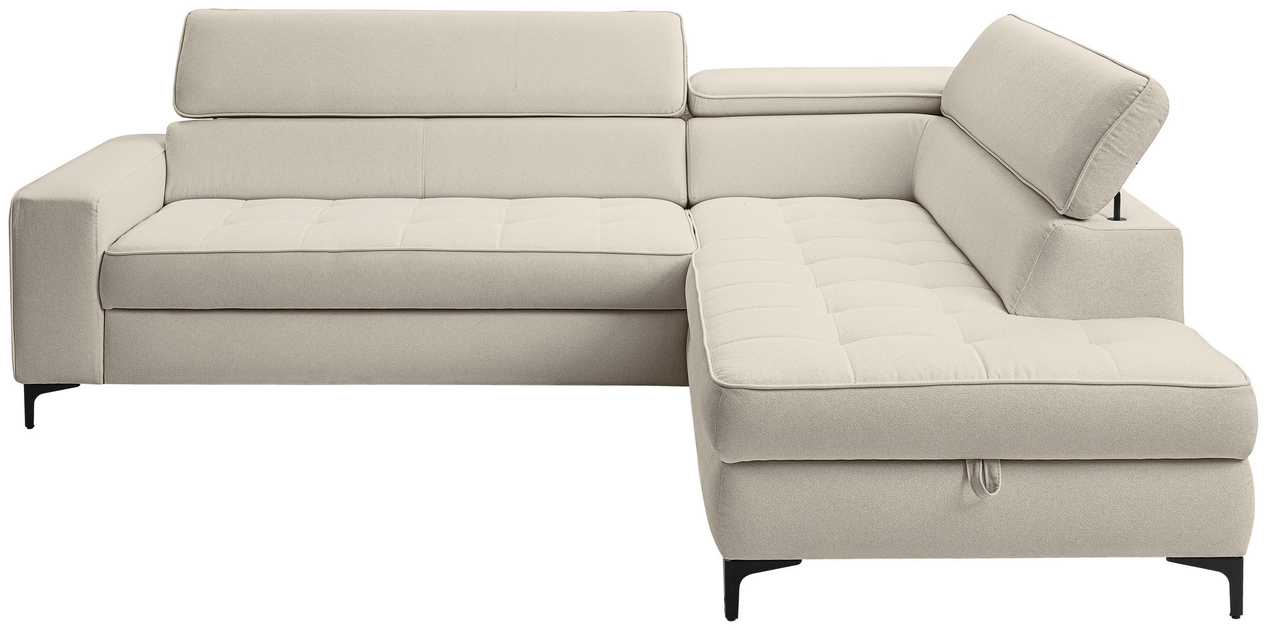 ECKSOFA  in Struktur Grau  251/203 cm  - Schwarz/Grau, Design, Textil/Metall (251/203cm) - MID.YOU