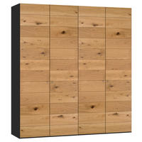 DREHTÜRENSCHRANK 203/220/40 cm,  in Wildeiche, 4-türig  - Wildeiche/Silberfarben, Design, Holz/Holzwerkstoff (203/220/40cm) - Jutzler