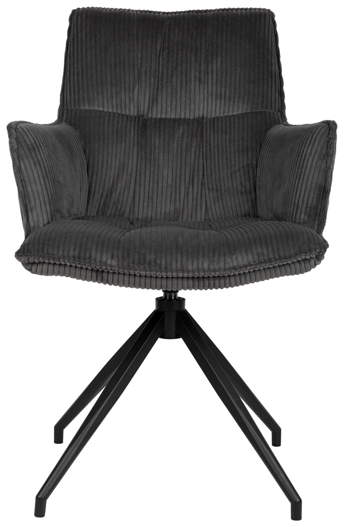 ARMLEHNSTUHL  in Eisen Cord  - Anthrazit/Schwarz, Design, Textil/Metall (59/89,5/63cm) - Novel