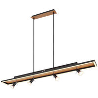 LED-HÄNGELEUCHTE 116/12/120 cm    - Opal/Schwarz, Basics, Kunststoff/Metall (116/12/120cm) - Globo