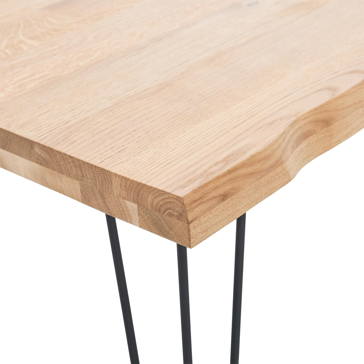 ESSTISCH in Holz 140/90/75 cm  - Eichefarben/Schwarz, Design, Holz/Metall (140/90/75cm) - Landscape