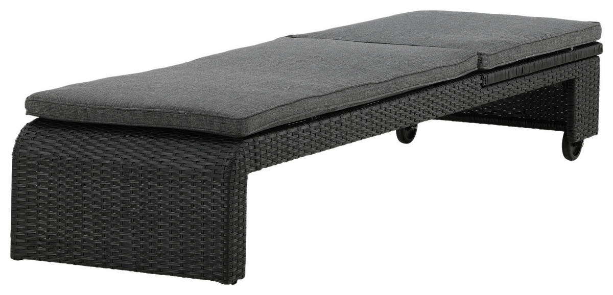 SONNENLIEGE 60/32/196 cm  - Schwarz, KONVENTIONELL, Kunststoff (60/32/196cm) - Gardenson