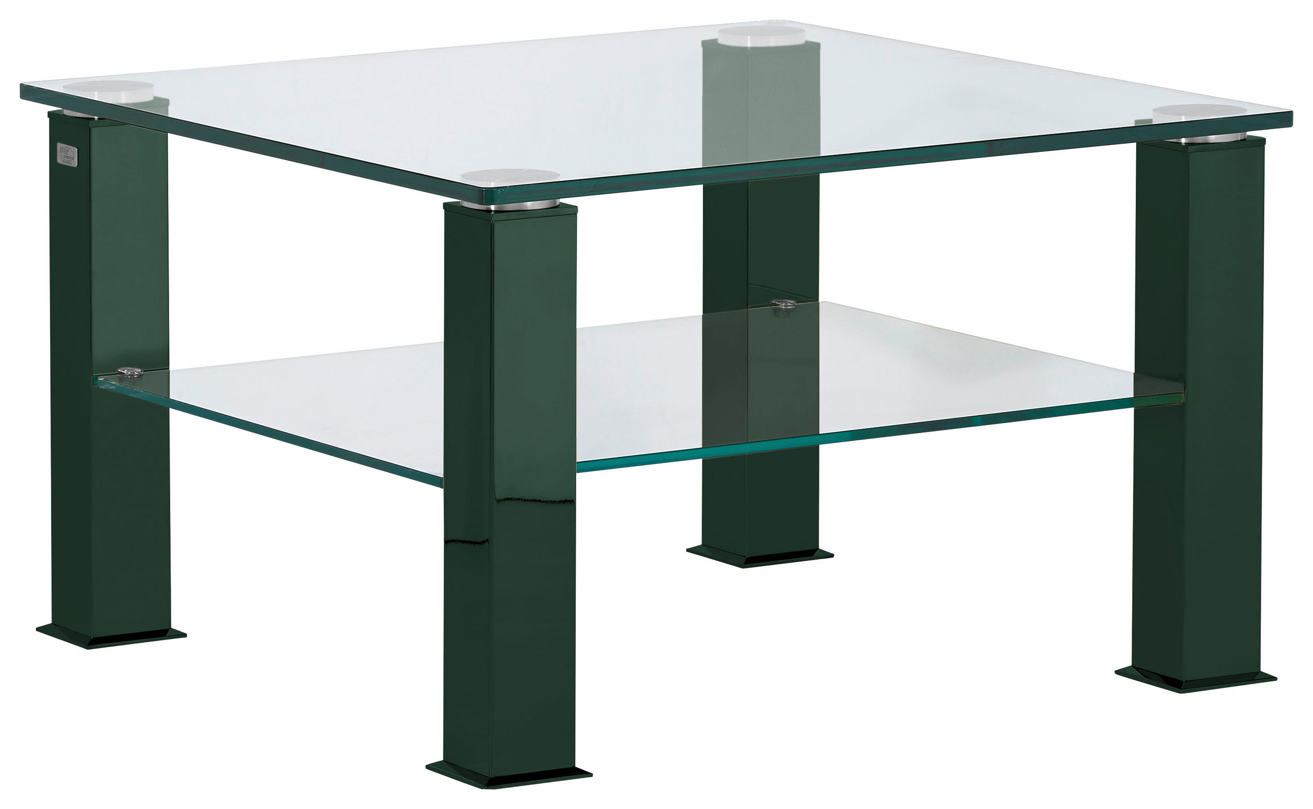 COUCHTISCH Kristallglas 75/75/42,5 cm quadratisch Grün  - Grün, Design, Glas/Kunststoff (75/75/42,5cm)