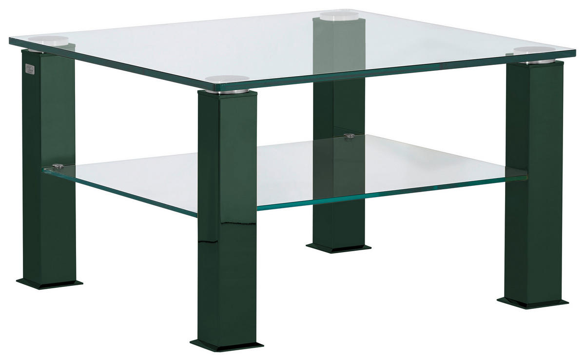 COUCHTISCH in Metall, Glas 75/75/42,5 cm  - Grün, Design, Glas/Kunststoff (75/75/42,5cm)