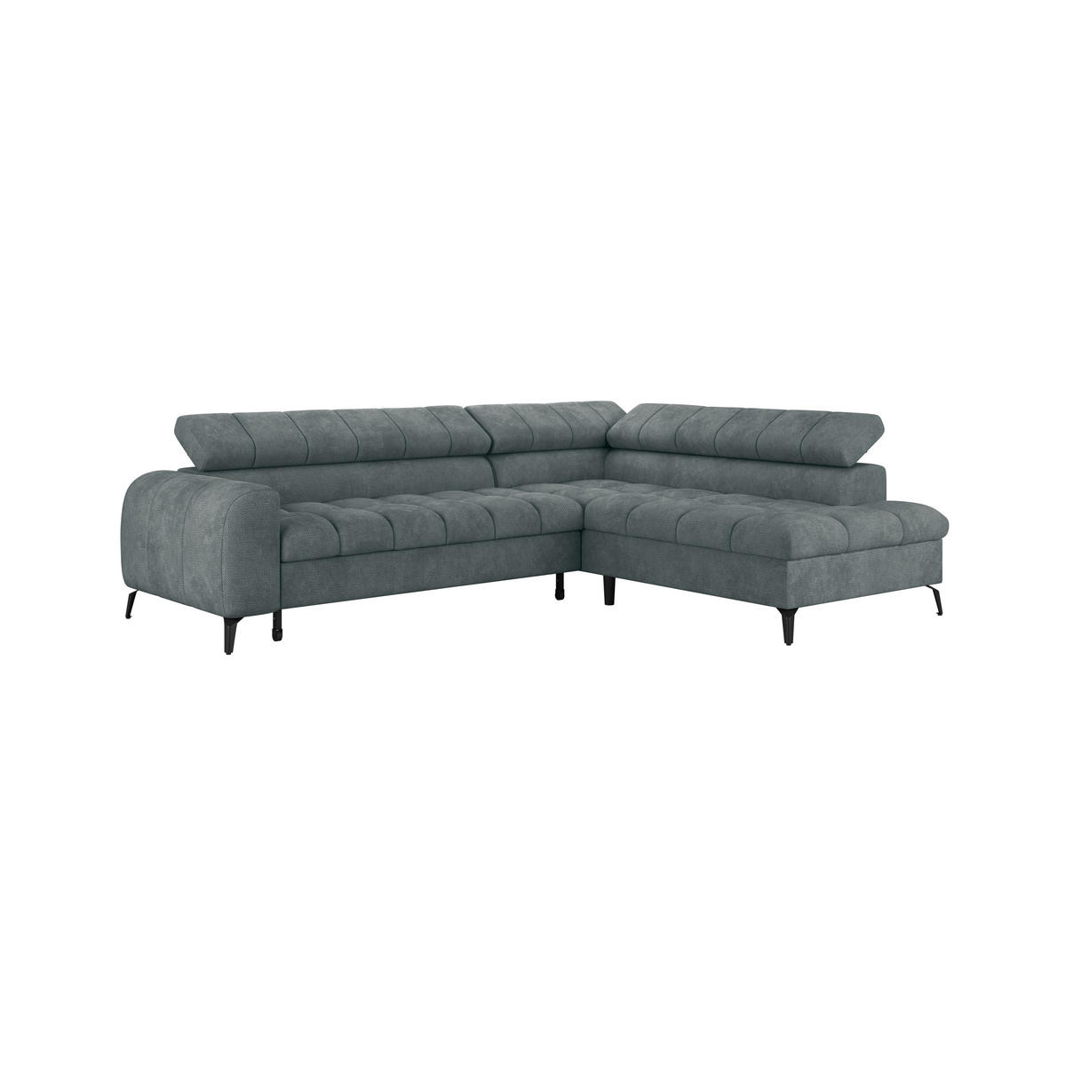 ECKSOFA in Grau  - Schwarz/Grau, Trend, Kunststoff/Textil (261/203cm) - Livetastic