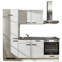 KÜCHENBLOCK 220 cm   in Graphitfarben, Weiß  - Schwarz/Graphitfarben, Design, Holzwerkstoff/Metall (220cm) - Pino