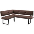 ECKBANK 140/180 cm  in Schwarz, Hellbraun  - Hellbraun/Schwarz, MODERN, Textil/Metall (140/180cm) - Cantus