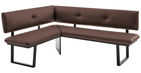 ECKBANK 140/180 cm  in Schwarz, Hellbraun  - Hellbraun/Schwarz, MODERN, Textil/Metall (140/180cm) - Cantus