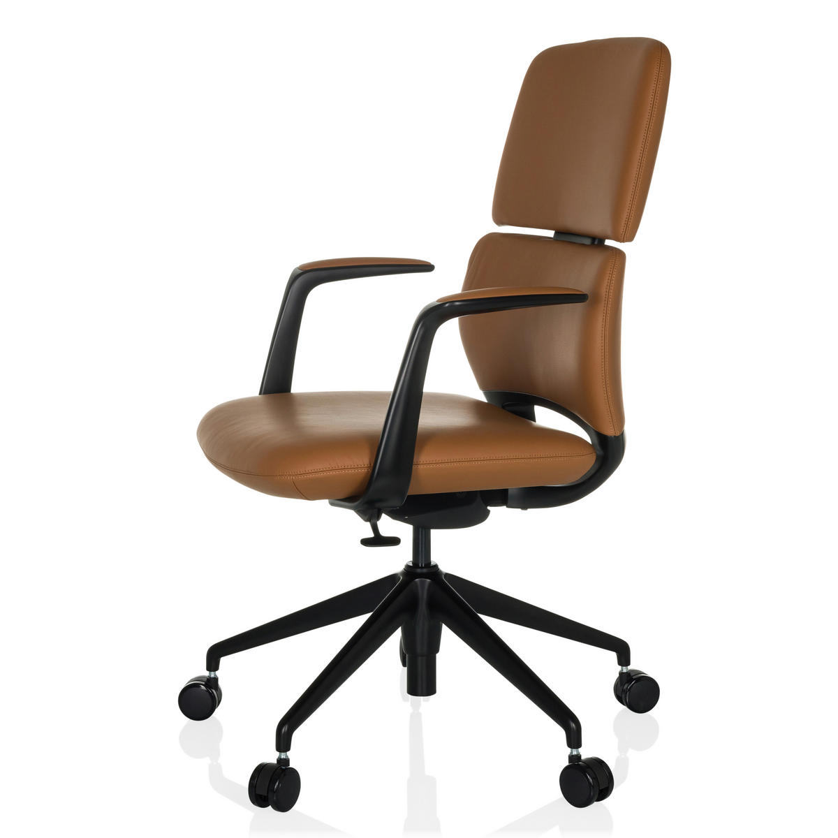 DREHSTUHL  - Schwarz, MODERN, Leder/Kunststoff (62/98-108/60cm) - MID.YOU