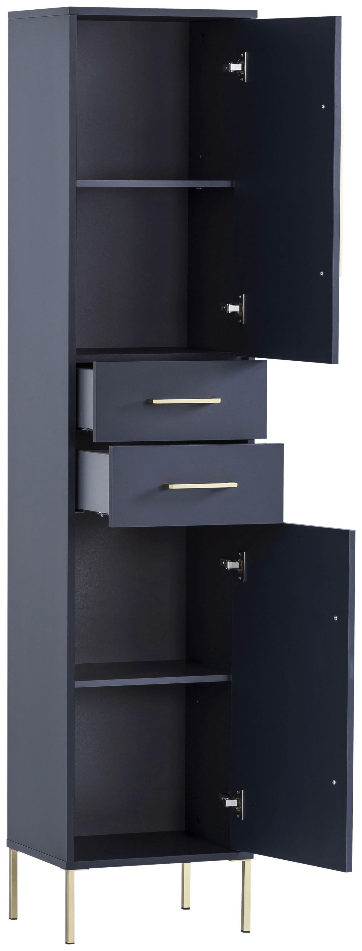 HOCHSCHRANK 40,5/184,3/33,1 cm  - Goldfarben/Dunkelblau, MODERN, Holzwerkstoff/Metall (40,5/184,3/33,1cm) - Stylife