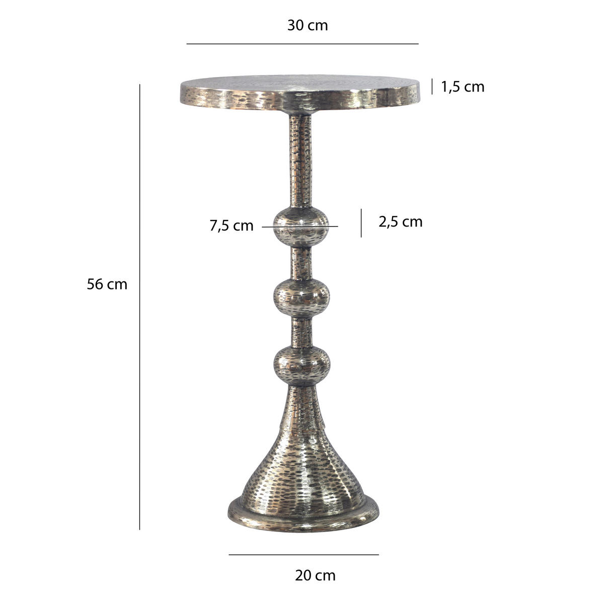 SIDOBORD i metall 30/30/56 cm  - silver, Design, metall (30/30/56cm) - Livetastic