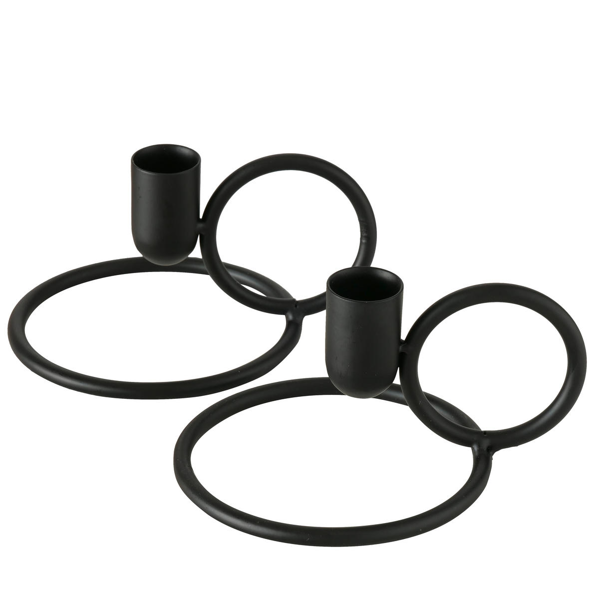 KERZENHALTER-SET - Schwarz, Basics, Metall (13/10/7cm)