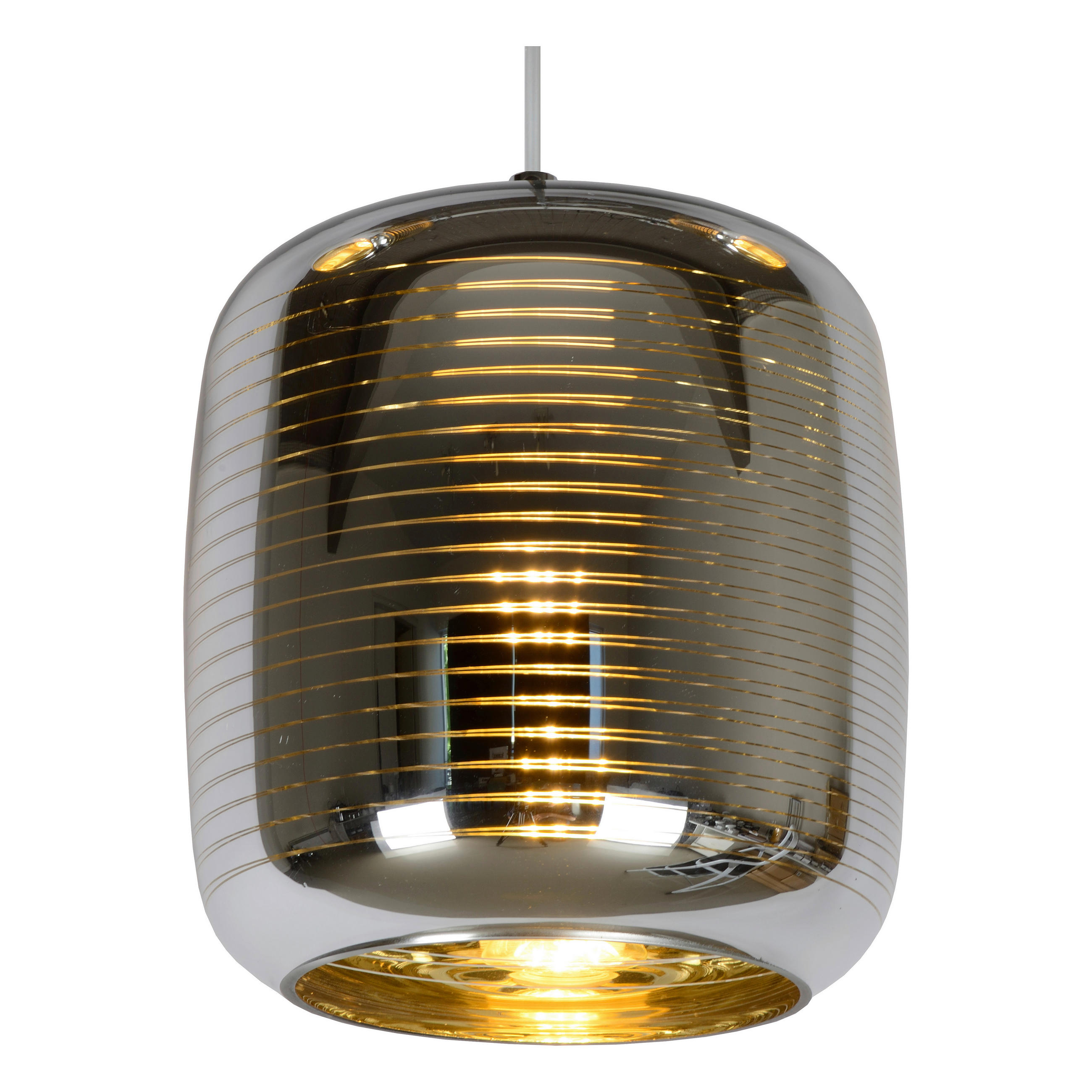 HÄNGELEUCHTE Eryn 88/20/157 cm   - Chromfarben, Design, Glas (88/20/157cm) - Lucide
