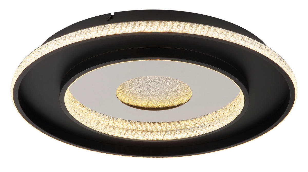 LED MENNYEZETI LÁMPA - fekete/átlátszó, Design, műanyag/fém (39,7/6,3cm) - Globo