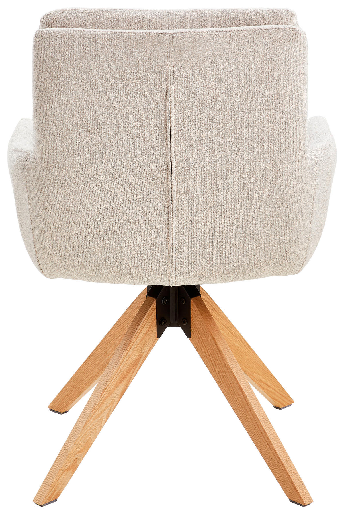 ARMLEHNSTUHL in Holz, Metall, Textil Creme  - Eichefarben/Creme, MODERN, Holz/Textil (59/91/64cm) - Livetastic