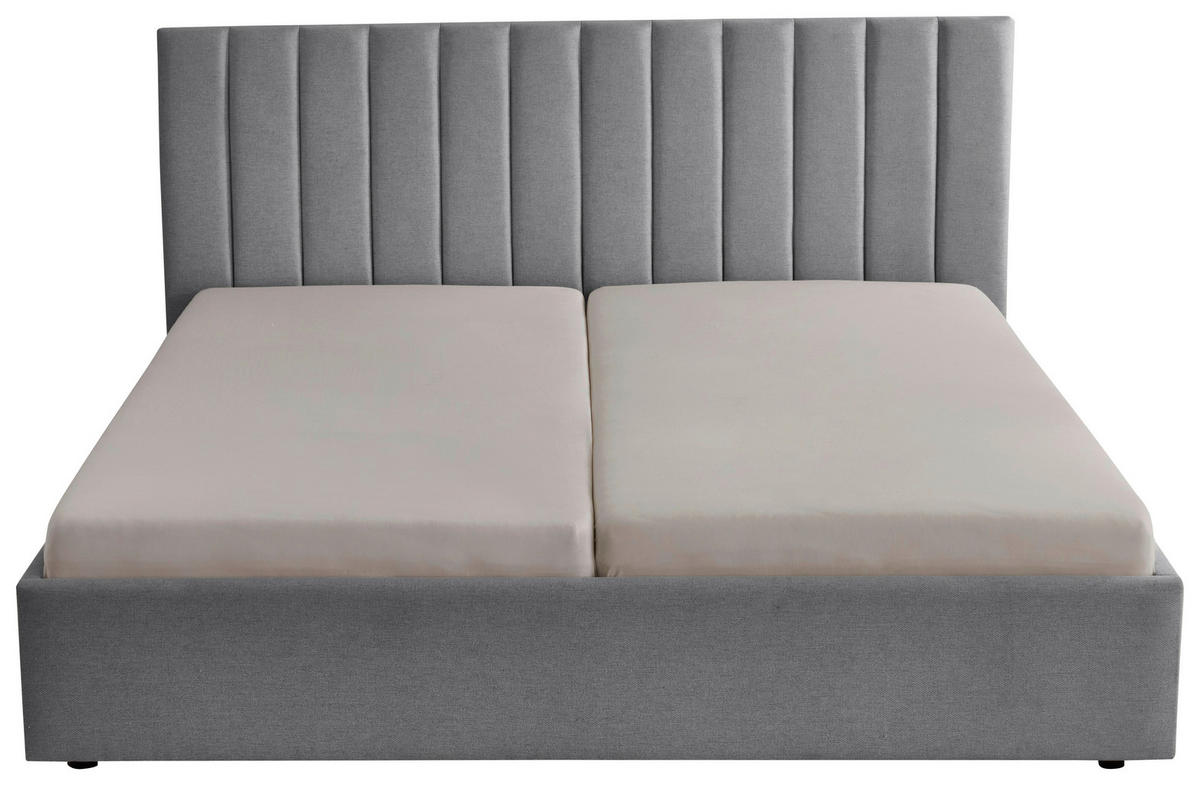 POLSTERBETT 180/200 cm  in Anthrazit  - Anthrazit/Schwarz, Design, Holz/Textil (180/200cm) - Boxxx