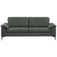 2,5-SITZER  in Echtleder Fango   - Fango/Schwarz, Design, Leder/Metall (204/83/97cm) - Schöner Wohnen