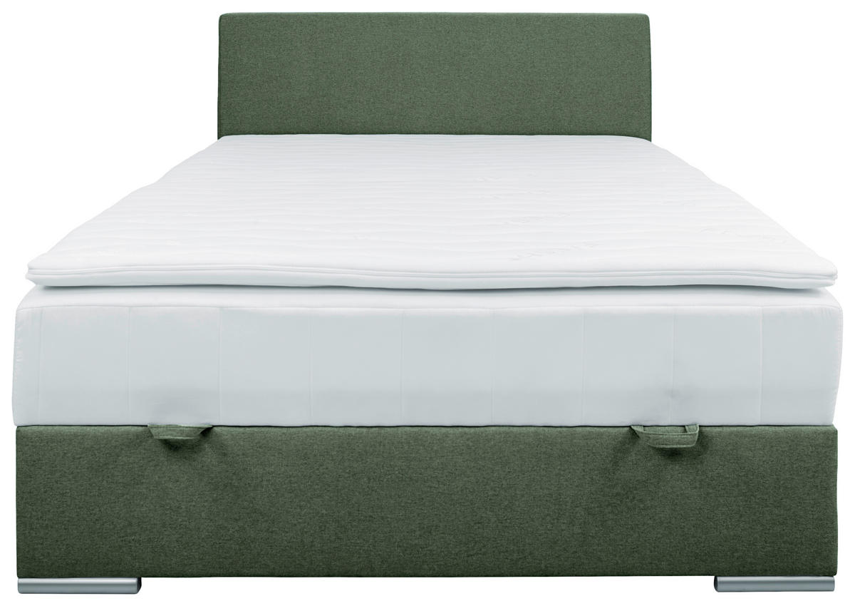 BOXBETT 90/200 cm  in Grün  - Chromfarben/Grün, KONVENTIONELL, Kunststoff/Textil (90/200cm) - Boxxx